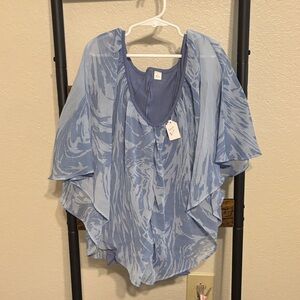 Blue Sheer Poncho Top